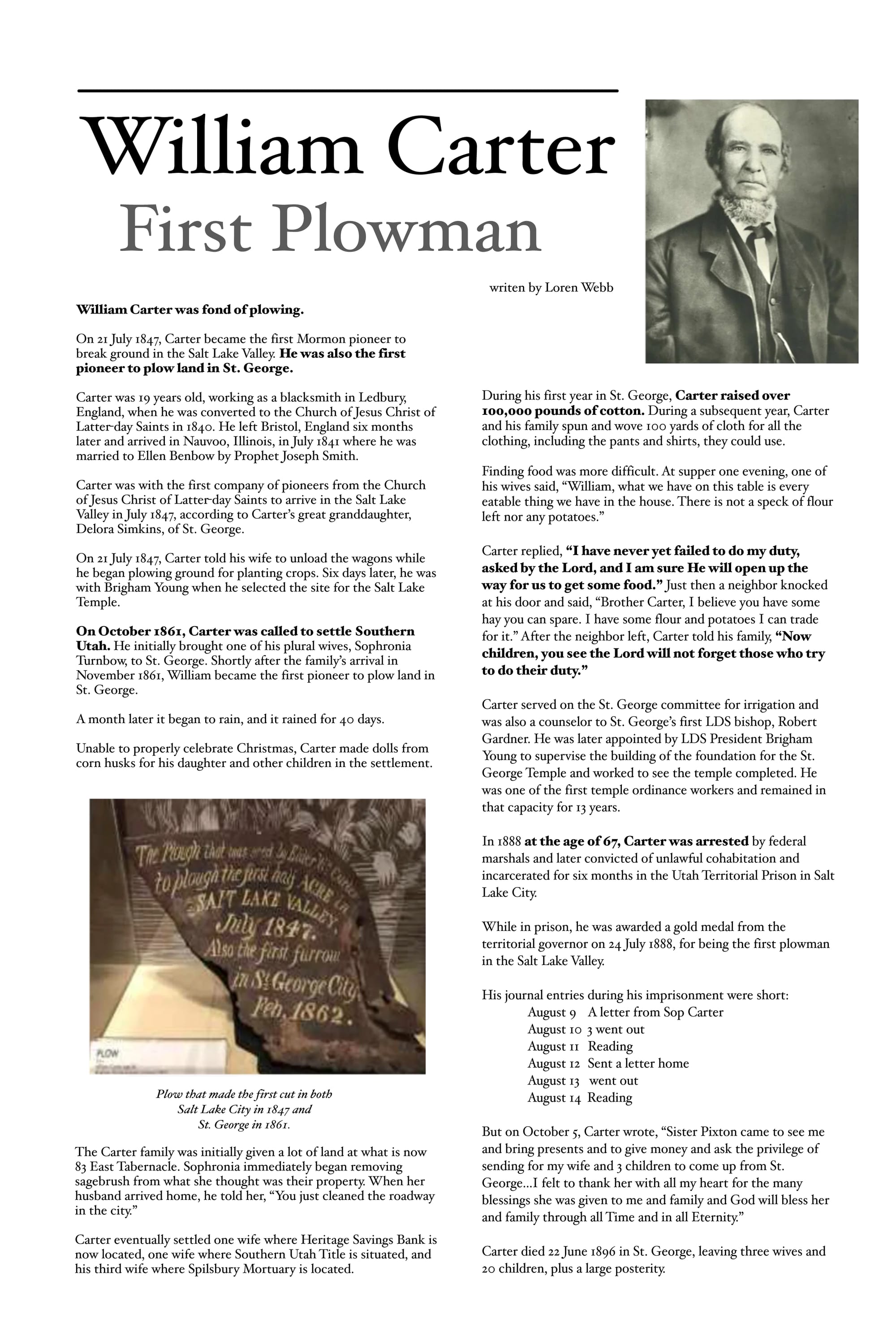 William Carter: Plowman