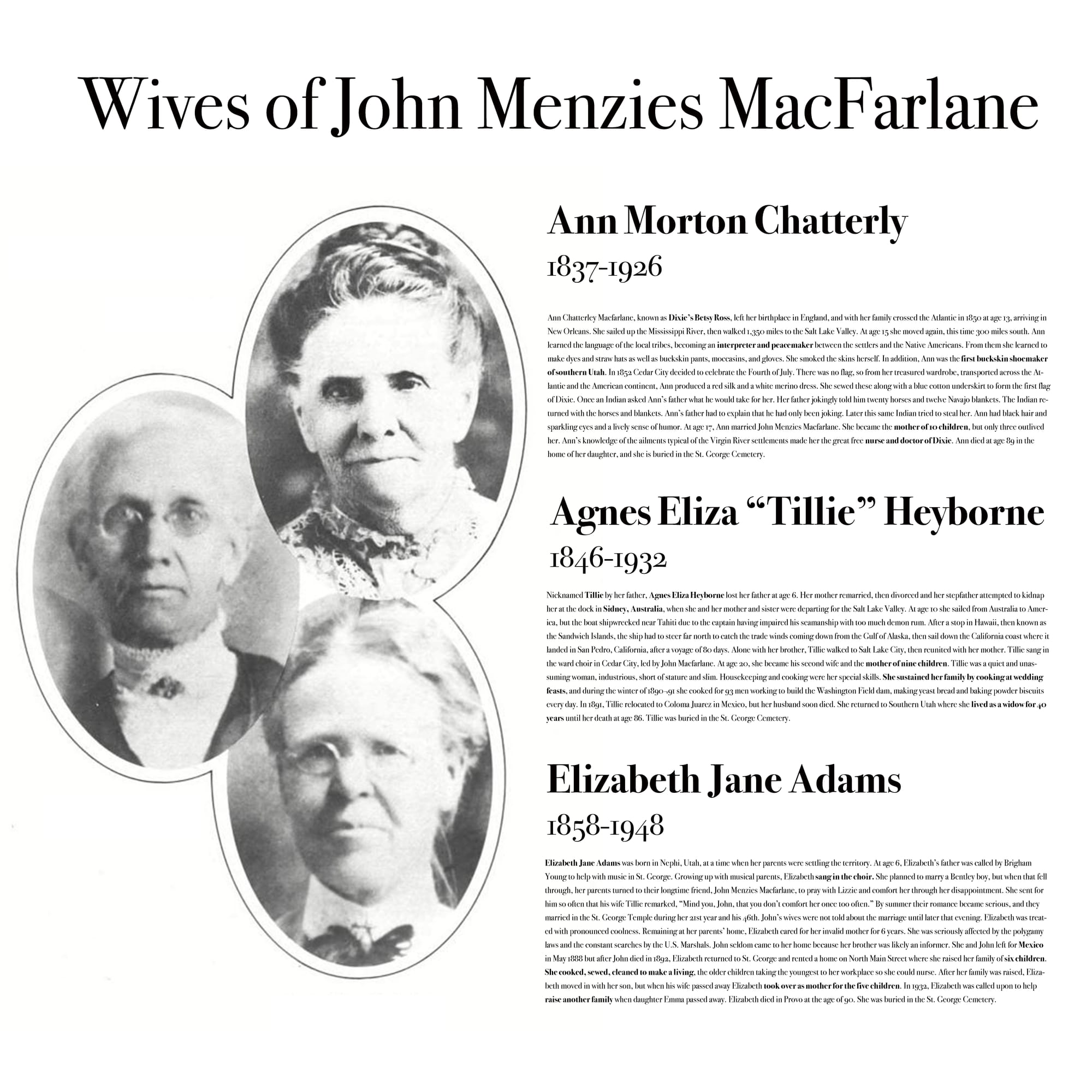 Wives of John Menzies Macfarlane