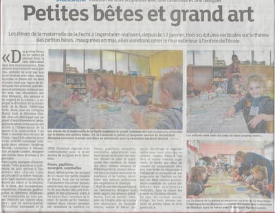 Projet artristique Ecole marenelle Ingersheim