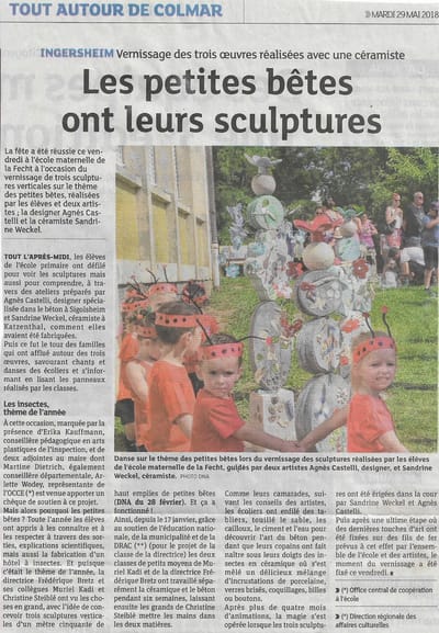 Projet artistique Ecole marenelle Ingersheim "les petites bêtes"
