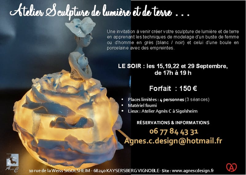 Atelier sculpture de lumière et terre