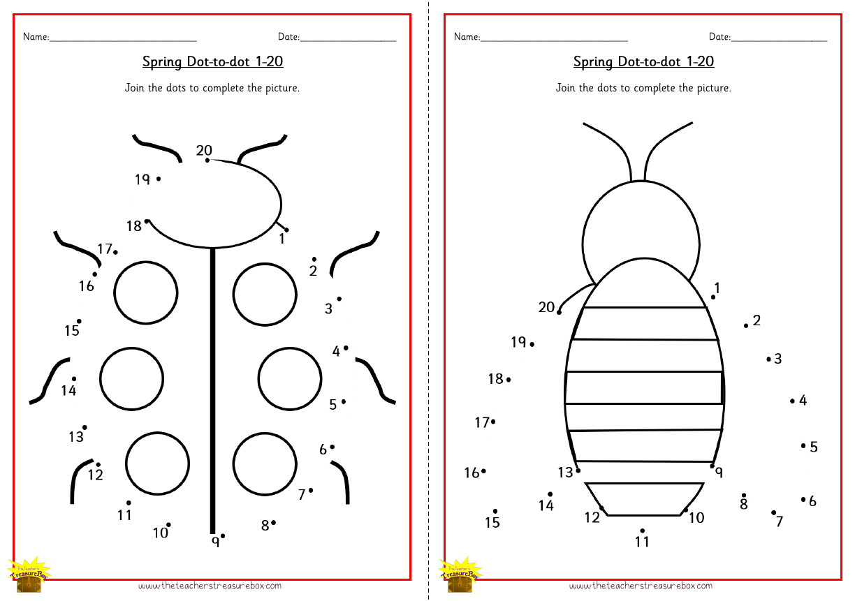 Spring Dot-to-dot 1 to 20