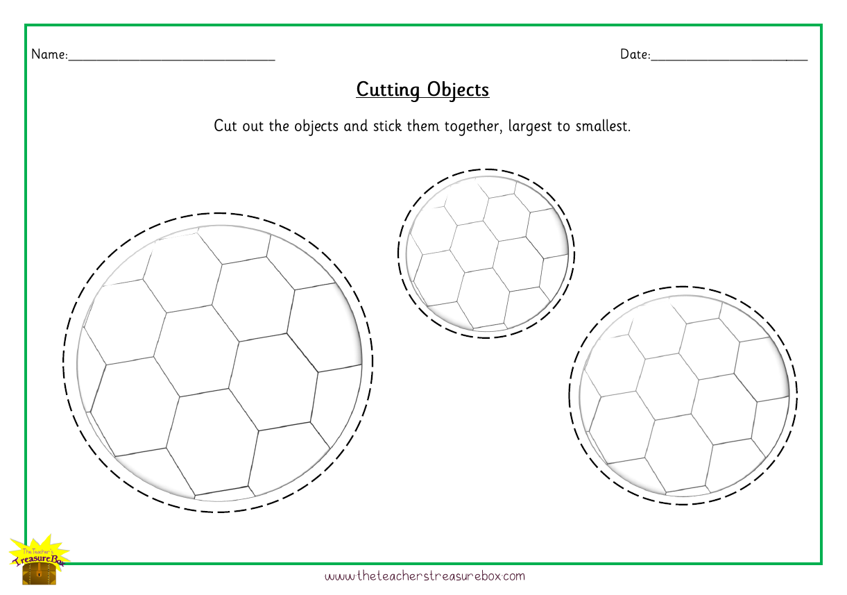 Cutting Skills Worksheet - Objects