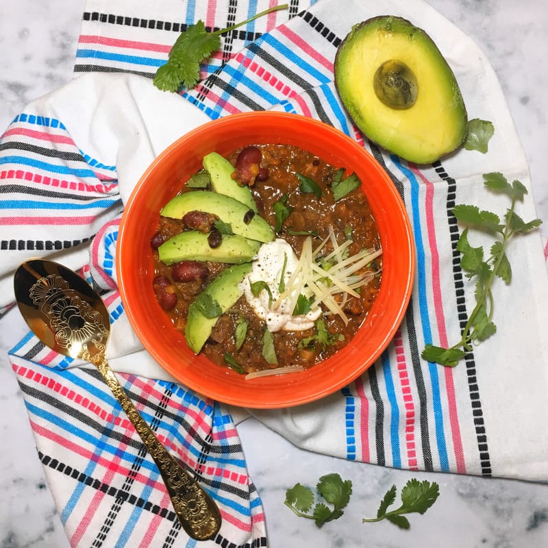 Chili de dos frijoles- Veggie friendly