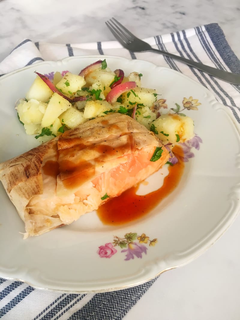 Salmon Teriyaki en Masa Filo
