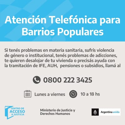 Atención Telefónica para Barrios Populares