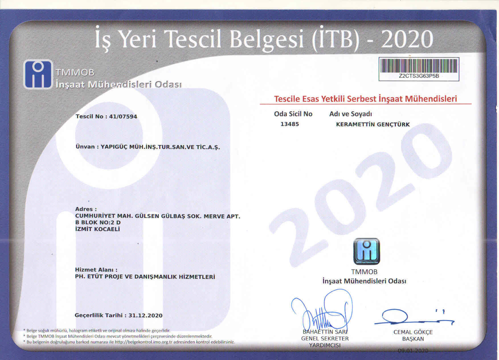 İTB Belgesi