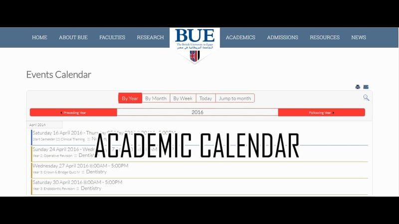 Academic Calendar
