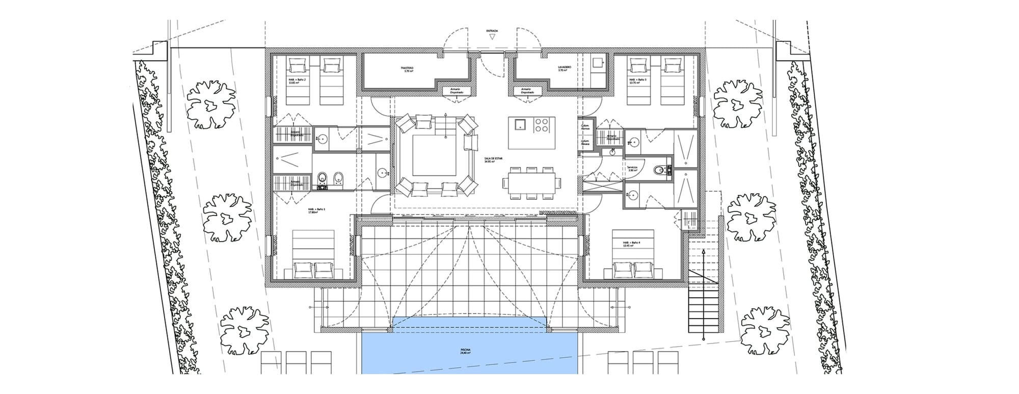 Villa minimaliste de 100 m², compacte et intimiste.