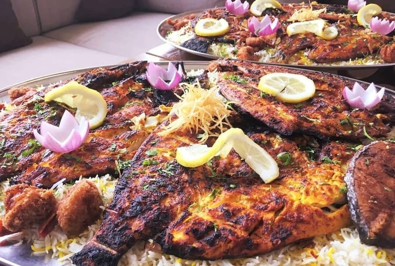 طبق سمك مشكل ( 2 كيلو و نصف) مع الأرز