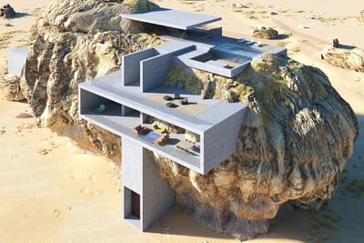 Renderizações Arquitetônicas em 3D ficam surreais com esses designs de concreto inspirados na natureza!