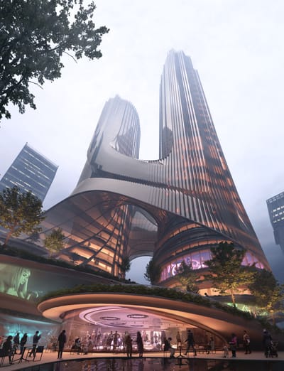 Torre C por Zaha Hadid Architects na Baía de Shenzhen