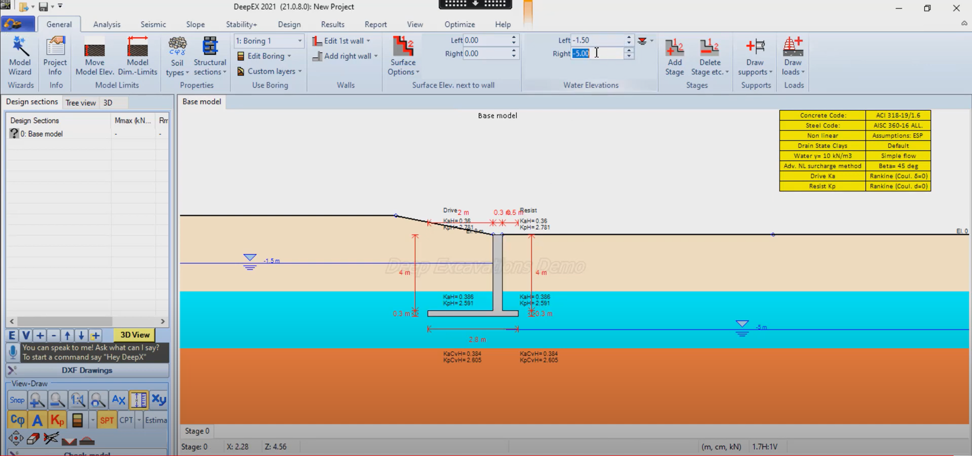 Retaining Wall Design with DeepEX