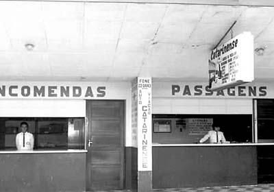 Guichê de passagens, antiga rodoviária de Blumenau na rua 7 de Setembro