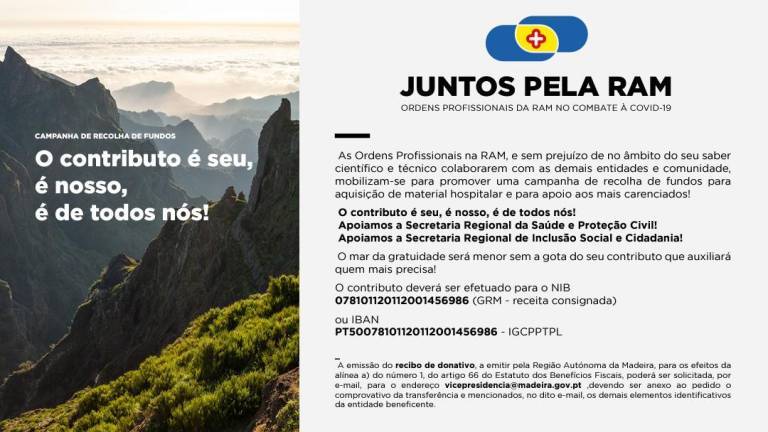 Ordens profissionais promovem campanha de recolha de fundos