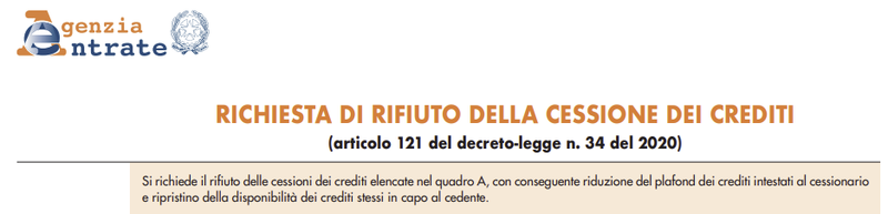 POSSO RIFIUTARE LA CESSIONE DI UN BONUS EDILIZIO CHE PRIMA AVEVO ACCETTATO?
