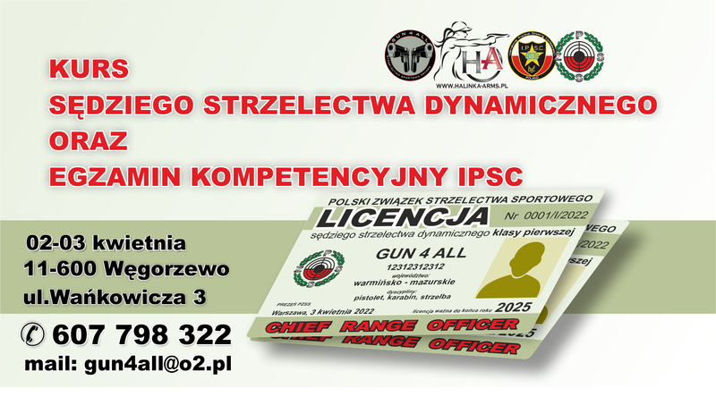 Kurs Sędziego Strzelectwa Dynamicznego oraz Egzamin Kompetencyjny IPSC