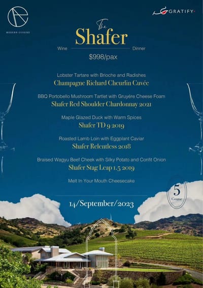SHAFER WINE DINNER 2023/9/14
