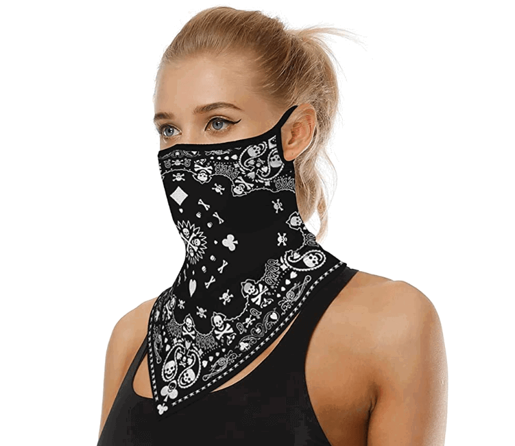 ARKIM Unisex Bandana Face Mask Scarf Face Rave Balaclava Neck Gaiters Dust Cloth Washable Wind Motorcycle Mask Women Men
