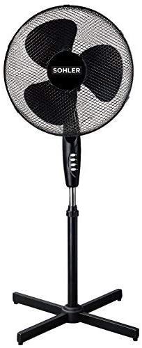 Black 16" Standing Pedestal Stand Fan Adjustable Oscillating Rotating Stay Cool 3 Speed