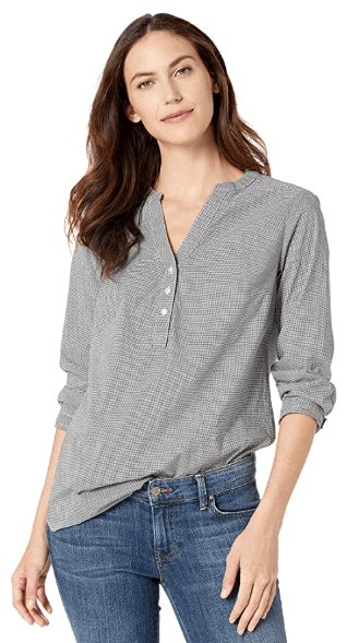 Amazon Essentials Women's Long-Sleeve Cotton Popover Shirt
