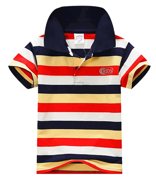 ESHOO Kids Boys Girls Short Sleeve Striped T-Shirt Polo Shirts Summer