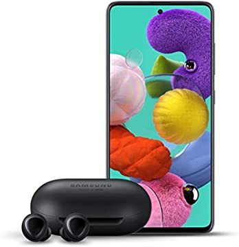 Samsung Galaxy A51 with Bluetooth Wireless Earbuds, Black