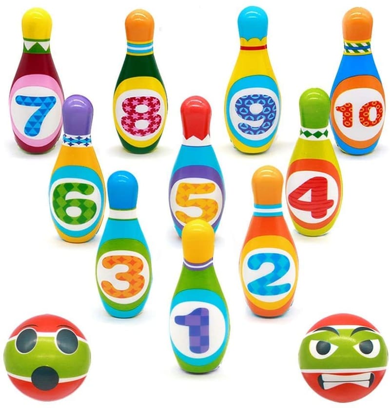 Bowling Set Kids Mini Bowling Game Skittles Toy 10 Pins