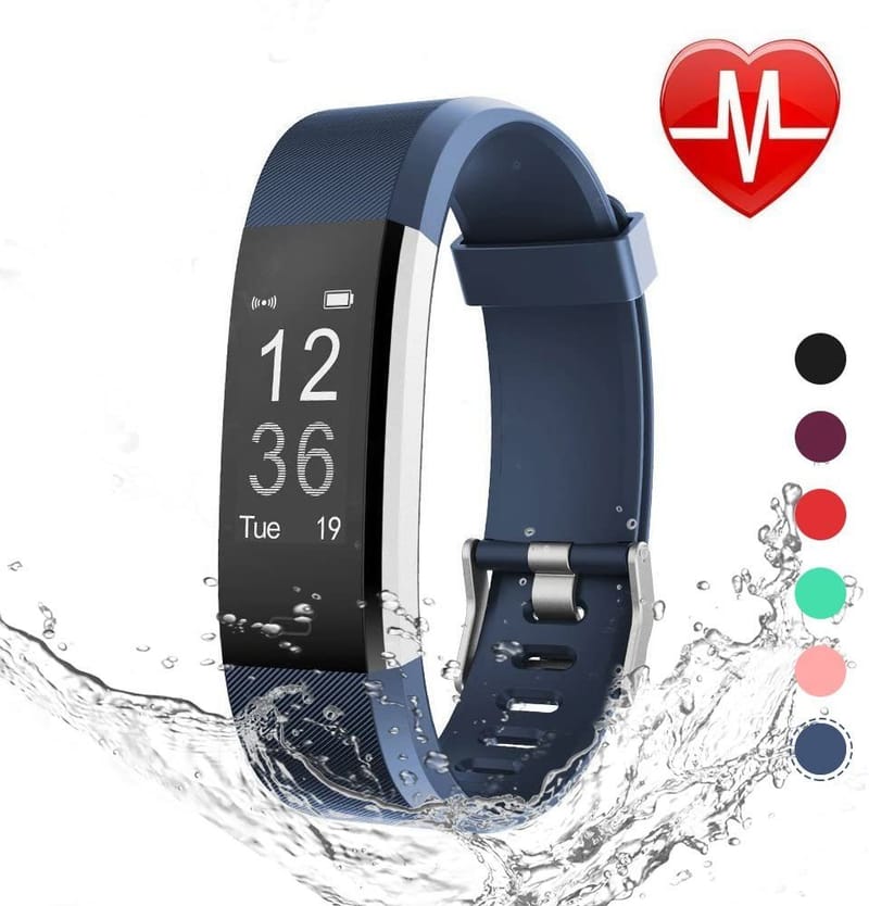 LETSCOM Fitness Tracker HR, Activity Tracker Watch with Heart Rate Monitor, Waterproof Smart Fitness Band with Step Counter, Calorie Counter, Pedometer Watch for Women and Men