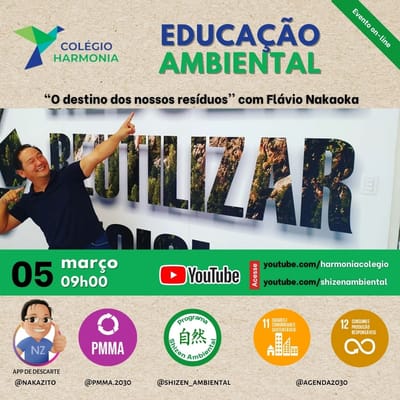 03/Março/2022  Palestra realizada pelo Colégio Harmonia e Shizen Ambiental  "O destino de nossos resíduos"