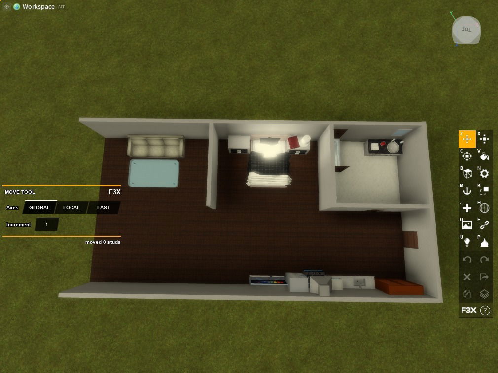 Bird's eye view of a normal room in the hotel