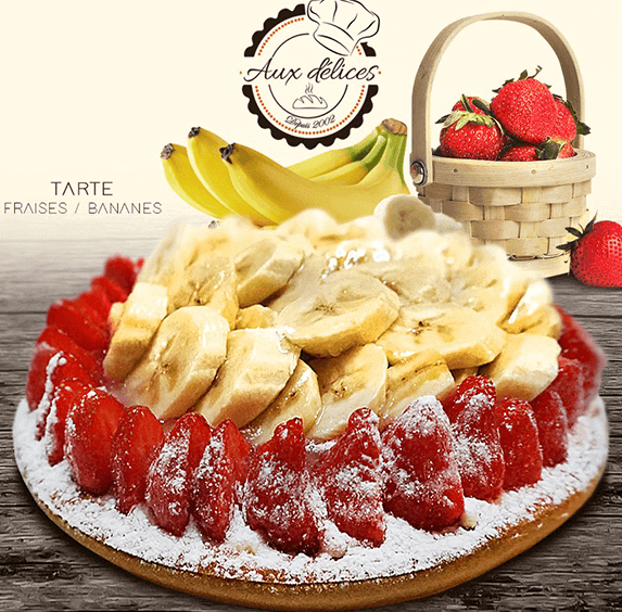 Tarte aux fraises – bananes et chantilly