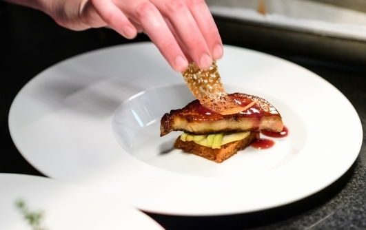 Un foie gras à la rhubarbe