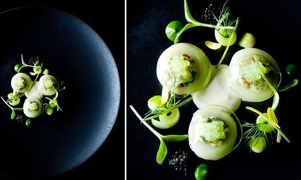 Carpaccio de Saint-Jacques Huîtres, Crème Aigre, Œuf de Hareng - Yves Mattagne