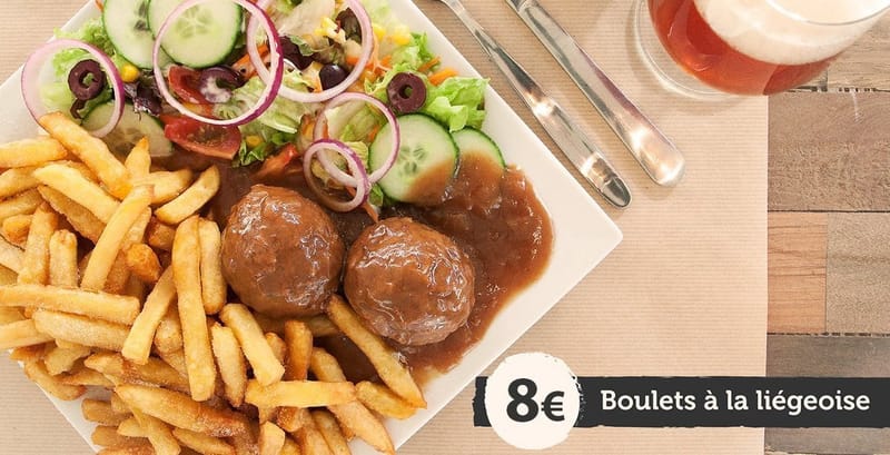 LES BOULETS A LA LIEGEOISE ET FRITES