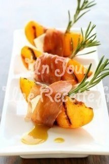 Pêches grillées au jambon de Parme