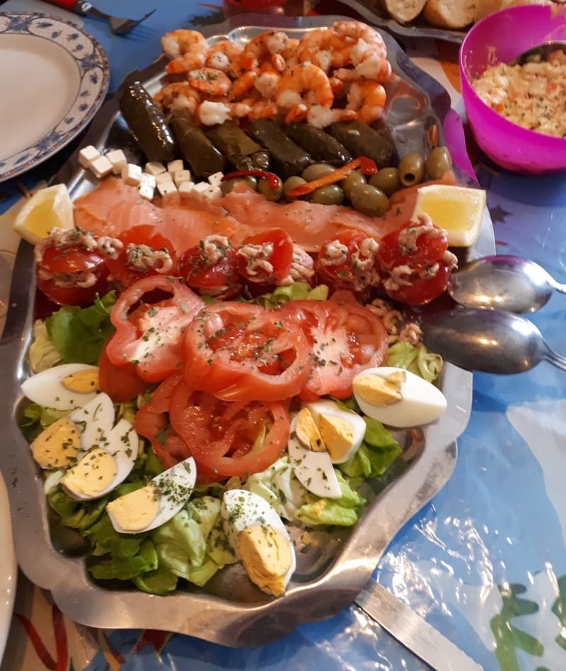 avec salade de crabe