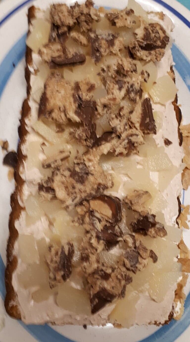 Garniture poires et kinder chocolat