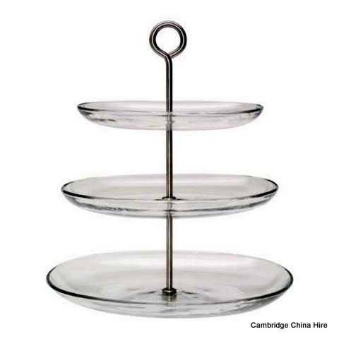 Three tier glass cake stand