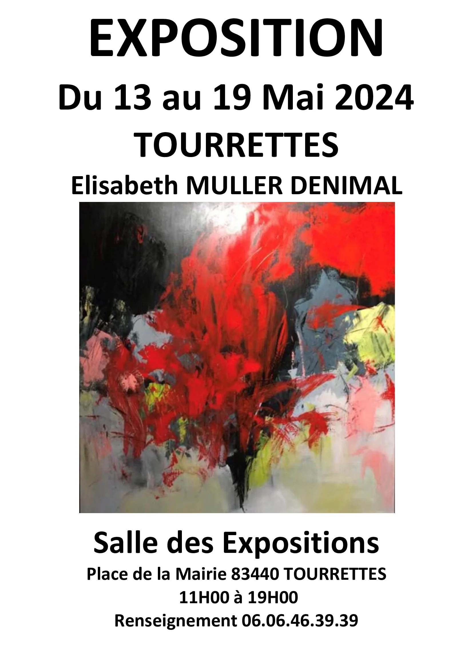 ÉLISABETH MULLER DENIMAL EXPOSE DU 13 AU 19 MAI