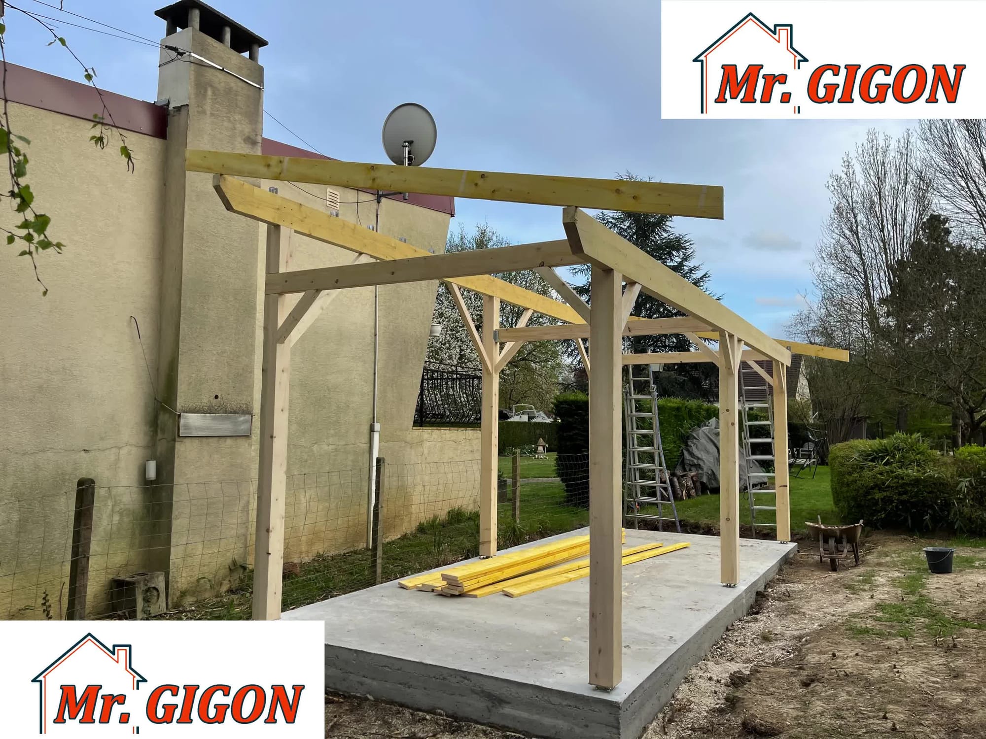 Création d’un abris de jardin en ossature bois