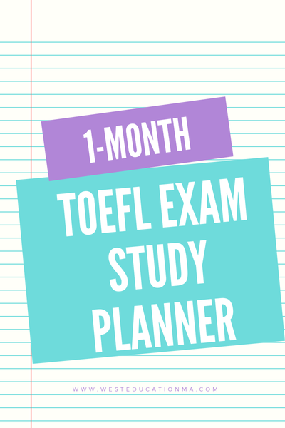 1-month TOEFL Exam Study Planner