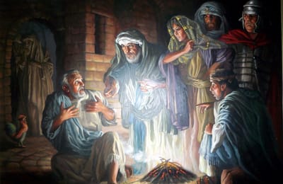 "لنْ يَصِيحَ الدِّيكُ اليَوْمَ إِلاَّ وَقَدْ أَنْكَرْتَ ثَلاثَ مَرَّاتٍ أَنَّكَ تَعْرِفُنِي!"