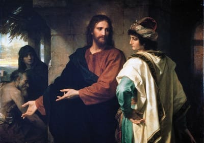 «وَاحِدَةٌ تُعْوِزُكَ: بِعْ كُلَّ مَا لَكَ، وَوَزِّعْ عَلَى الفُقَرَاء، فَيَكُونَ لَكَ كَنْزٌ في السَّمَاوَات، وَتَعَالَ ٱتْبَعْنِي!»