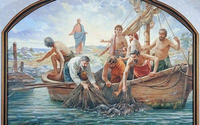 «إِبْتَعِدْ إِلى العُمْق، وأَلْقُوا شِباكَكُم لِلصَّيْد»