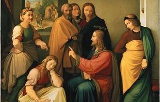 "مَرْتا، مَرْتا، إِنَّكِ تَهْتَمِّينَ بِأُمُورٍ كَثِيرَة...إِنَّمَا ٱلمَطْلُوبُ وَاحِد!"