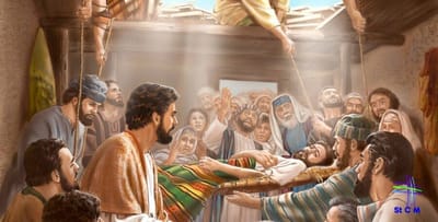 فَحَمَلُوا إِلَيْهِ جَمِيعَ مَنْ كَانَ بِهِم سُوء ...ومَمْسُوسِينَ ومَصْرُوعِينَ ومَفْلُوجِين، فَشَفَاهُم