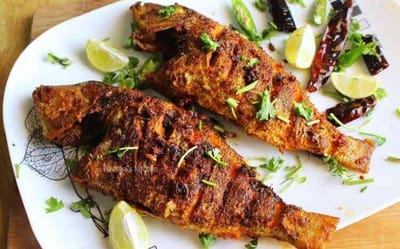 طبق من السمك المشوي