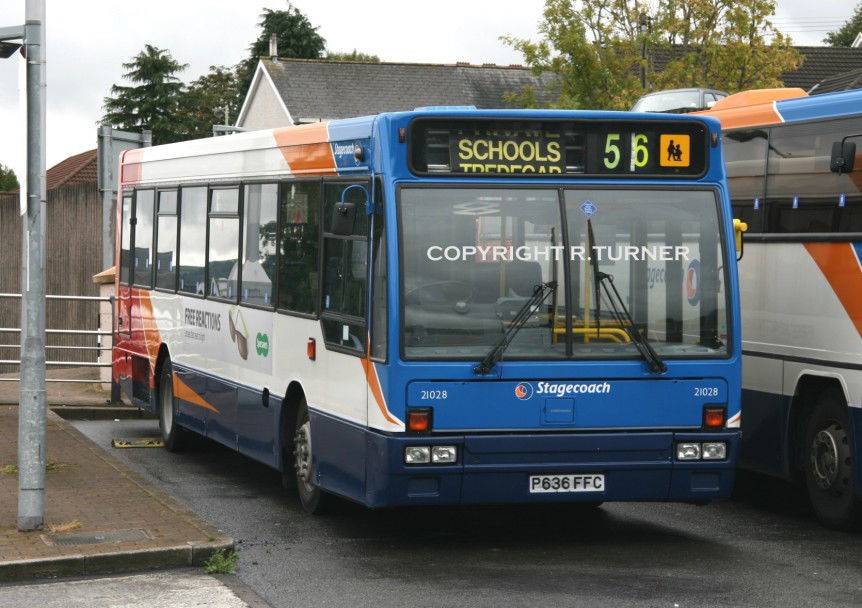 Stagecoach South Wales 21028 P636 FFC.