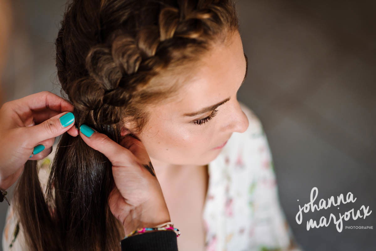 maquillage et coiffure avec tresse champêtre